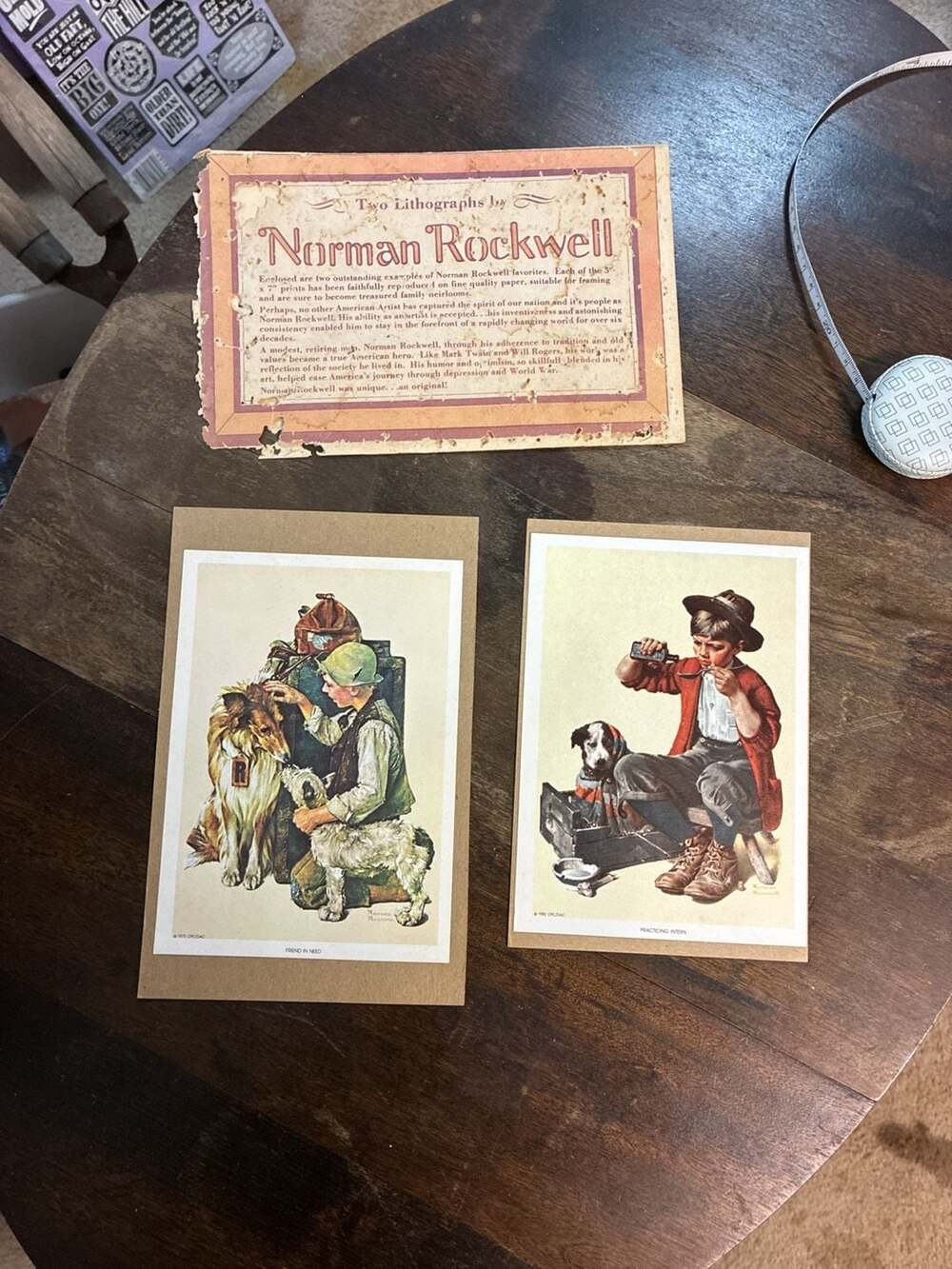 Norman Rockwell Two Lithographs Set 5x7 Vintage Prints